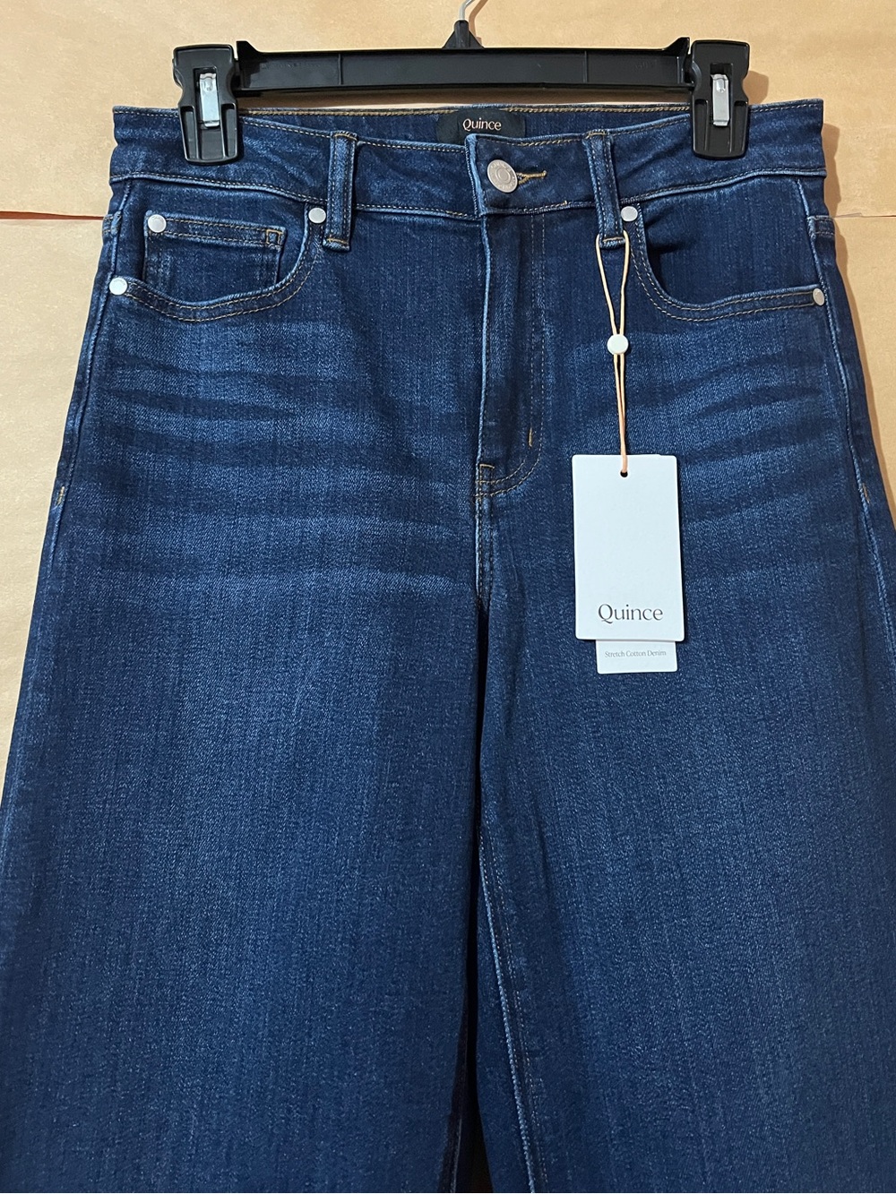 Quince | NWT Bella Stretch Wide Leg Jeans Midnight Blue High Rise Size 28 Long - Picture 5 of 10
